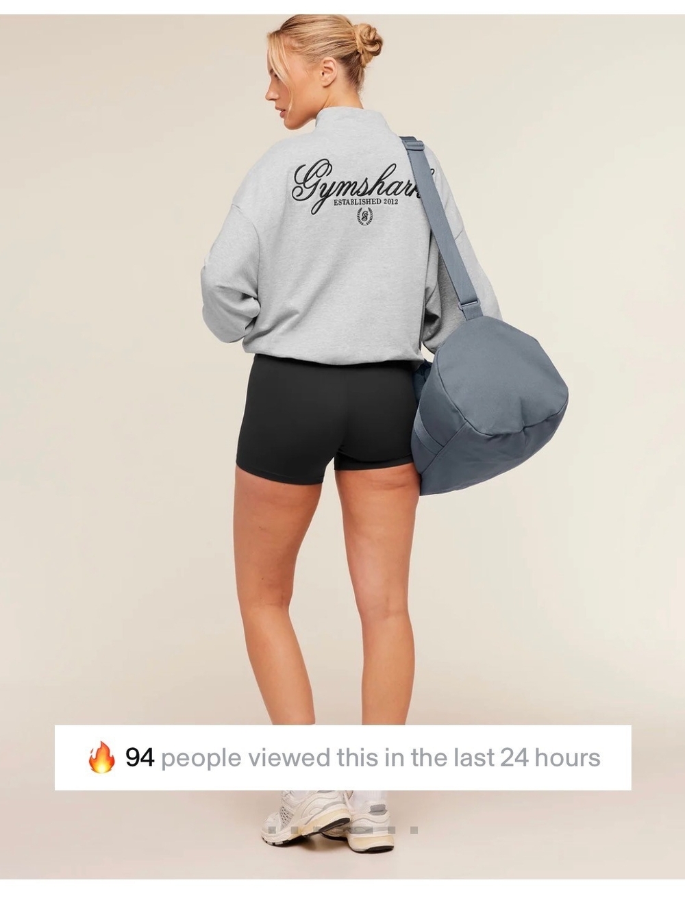 Gymshark Light Gray Full-Zip Oversized Jacket xl - Picture 2 of 2